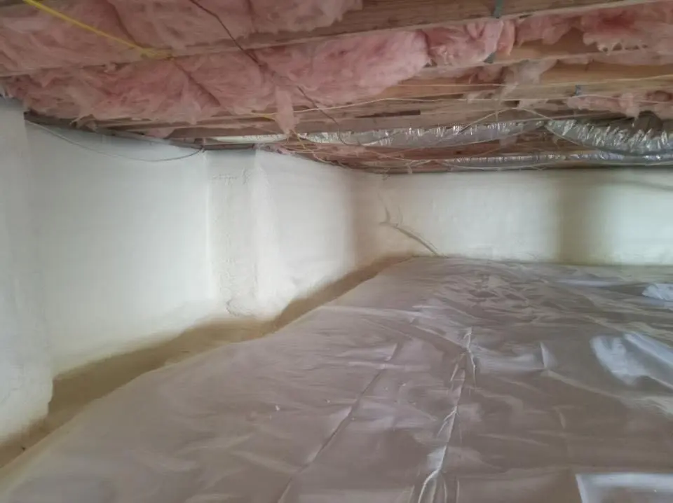 Crawl space encapsulation with closed-cell spray foam for Roof Waterproofing in Rancho San Diego